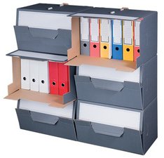 smartboxpro Conteneur d'archives, gris, couvercle perforé