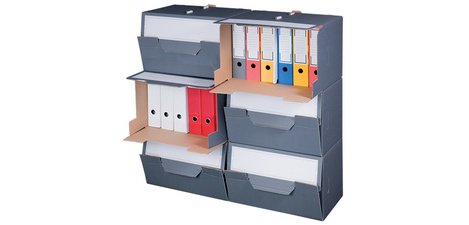 smartboxpro Conteneur d'archives, gris, couvercle perforé