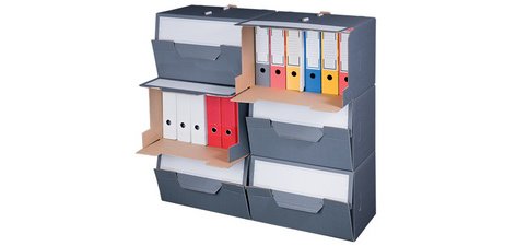 smartboxpro Conteneur d'archives, gris, couvercle perforé