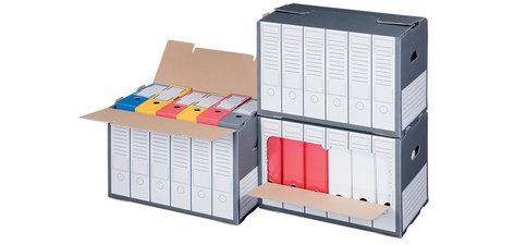 smartboxpro Conteneur d'archives, gris, couvercle perforé