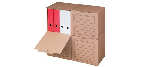 smartboxpro Conteneur d'archives, couvercle frontal, marron