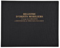 Register 24x32cm Roerende goederen - speciaal voor garagisten 100 pagina's