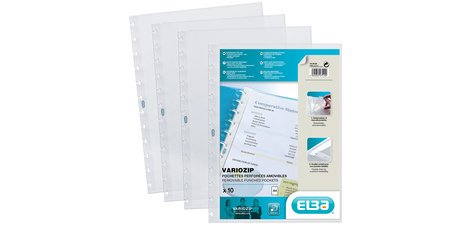 ELBA Pochettes pour protège-documents Vario-Zipp, format A4,
