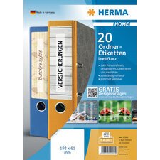 Rugetiketten voor order HOME, 192 x 61 mm, wit