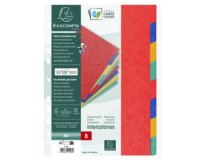 Intercalaires carte lustrée 225g 8 positions - A4 - Couleurs assorties