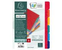 Register A5+, Colorspan-Karton 225g, 6 Taben - Farben sortiert