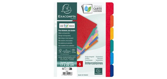 Intercalaires en carton, A4, 6 touches
