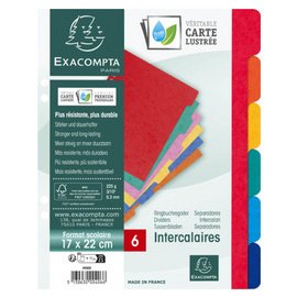 Divider Pressbd Lwght 22x17cm 6P - Assorted colours