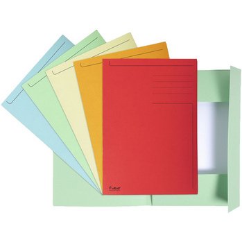 Exacompta, Aktenmappe mit Beschriftungsfeld und 3 Klappen, 280g, 24 ,5x35cm für Format Folio, Forever - Farben sortiert