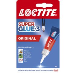 Colle instantanée SUPER GLUE-3 Original, tube de 3 g