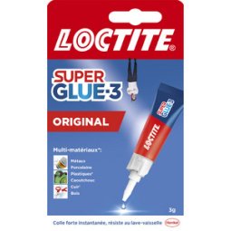 Colle instantanée SUPER GLUE-3 Original, tube de 3 g