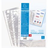 Sachet de 10 pochettes perforées polypropylène lisse 6/100e - A4 - Cristal