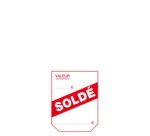 Etiquette d'affichage prix 'Soldé', 50 x 125 mm