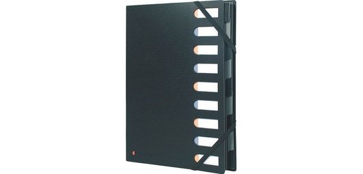 Trieur EXACTIVE, PP, 9 compartiments, noir