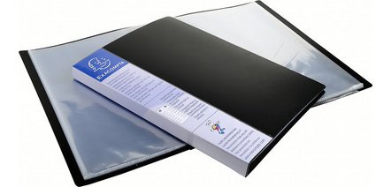 Protège-documents en polypropylène rigide avec porte étiquette 3 faces Up Line Opaque 20 vues - A4 - Noir