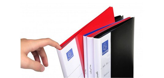 Protège-documents en polypropylène rigide avec porte étiquette 3 faces Up Line Opaque 80 vues - A4