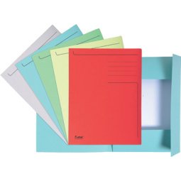 Aktenmappe mit Beschriftungsfeld und 3 Klappen, 280g, 24 ,5x35cm für Format Folio, Forever - Farben sortiert