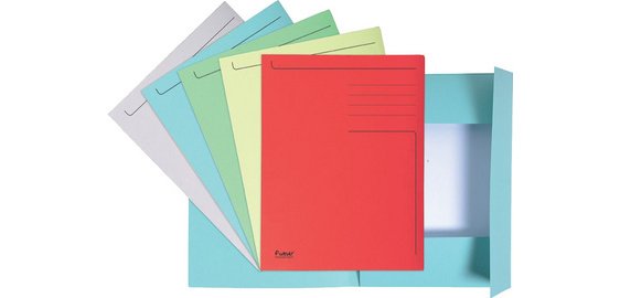 Aktenmappe mit Beschriftungsfeld und 3 Klappen, 280g, 24 ,5x35cm für Format Folio, Forever - Farben sortiert