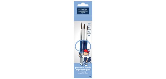 Lot de pinceaux poney 'GRIPPY', 3 pièces