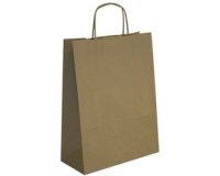 En_bolsa kraft apli marron asa retorcida 250x110x310 mm paquete de 50 unidades