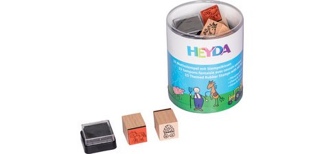 Kit de tampons à motif 'chevaux & ferme', boîte ronde