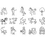 Kit de tampons à motif 'chevaux & ferme', boîte ronde