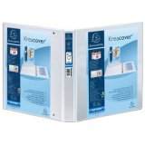 Classeur personnalisable rigide 3 poches KreaCover - 2 anneaux en D 20mm - A5 - Blanc