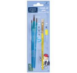 Lot de 3 pinceaux Pony + 1 brosse