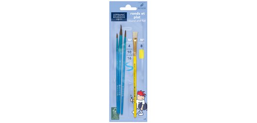 Set aus 3 Pony-Pinseln + 1 Bürste