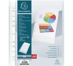 Pak van 100 geperforeerde showtassen - gekorrelde PP 5/100ste - A4 - Transparant