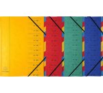 Trieur, A4, carton, 7 compartiments, bleu