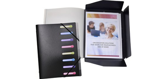 Ordnungsmappe OPAK aus PP mit 3 Klappen und 12 Fächern - Schwarz
