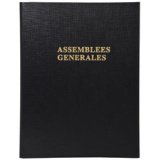 Reliure registre 32x26cm 4 anneaux avec recharge Assemblées Générales - Noir