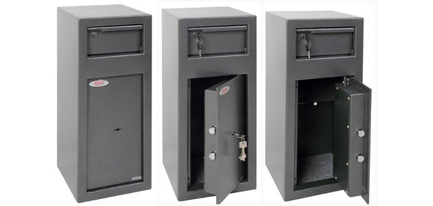 Coffre-fort de dépôt SS0992K, gris graphite