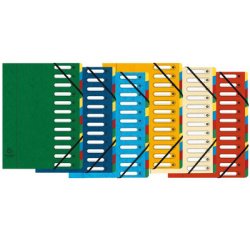 Trieur HARMONIKA® à fenêtres avec élastiques véritable carte lustrée 12 compartiments