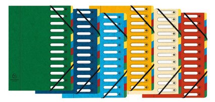 Trieur HARMONIKA® à fenêtres avec élastiques véritable carte lustrée 12 compartiments