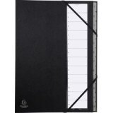 Multipart file Ordonator with expandable spine and stiff cover, 24 alphabetical tabs A to Z - Black