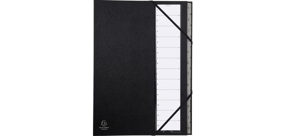 Trieur rigide Ordonator alphabétique dos extensible 24 compartiments A à Z - Noir