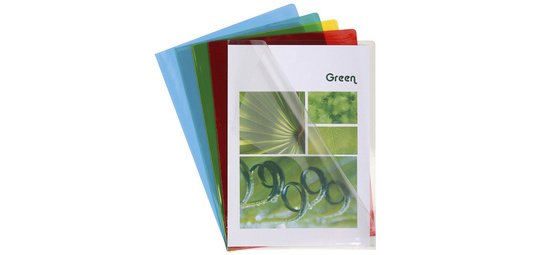 Etui carton de 100 pochettes coin PVC lisse haute résistance 13/100e - A4 - Jaune