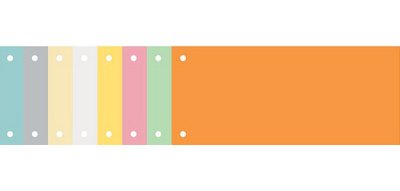 Paquet 100 fiches intercalaires horizontales unies perforées Forever - 105x240mm