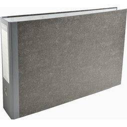 Classeur à levier papier marbre gris dos de 80mm - A3 horizontal. - Gris-dos gris