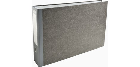 Classeur à levier papier marbre gris dos de 80mm - A3 horizontal. - Gris-dos gris