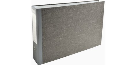 Ordner Standard wolkenmarmoriert, mit 2 Ringen, 80mm Rücken, für Format DIN A3 quer - Grau - Rücken grau
