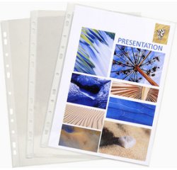 Bx 100 Punch Pockets PVC A4 0.08mm Clear - Crystal