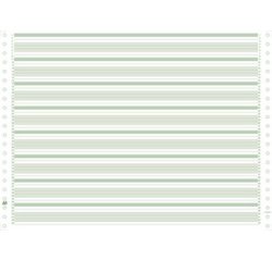 "2000 feuilles de listing zoné vert 380x11"" 1pli Bandes Caroll Non Détachables 70g"