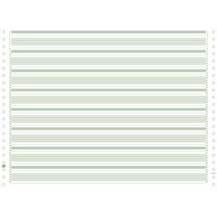 "2000 feuilles de listing zoné vert 380x11"" 1pli Bandes Caroll Non Détachables 70g"