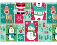 Papier cadeau de Noël 'ours bonhomme de neige'