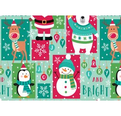 Papier cadeau de Noël 'ours bonhomme de neige'