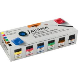 Peinture pour textiles JAVANA, kit de couleurs de base