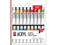 Kit de peinture acrylique, 18 x 12 ml, assorti